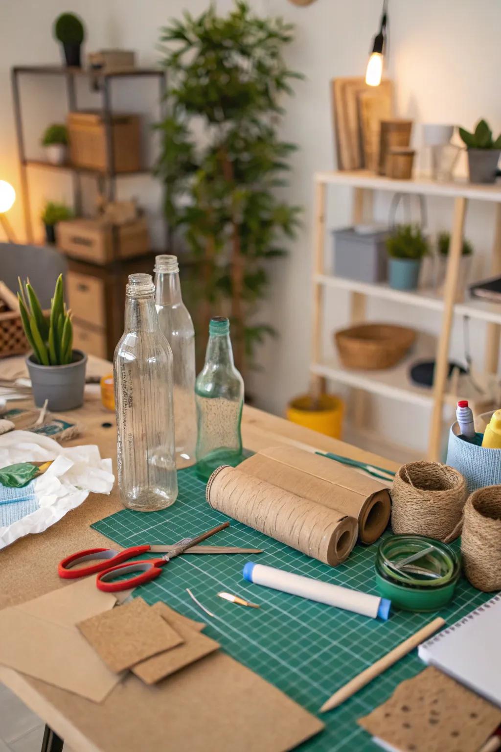 An environmentally aware crafting hub fostering inventiveness and sustainability.