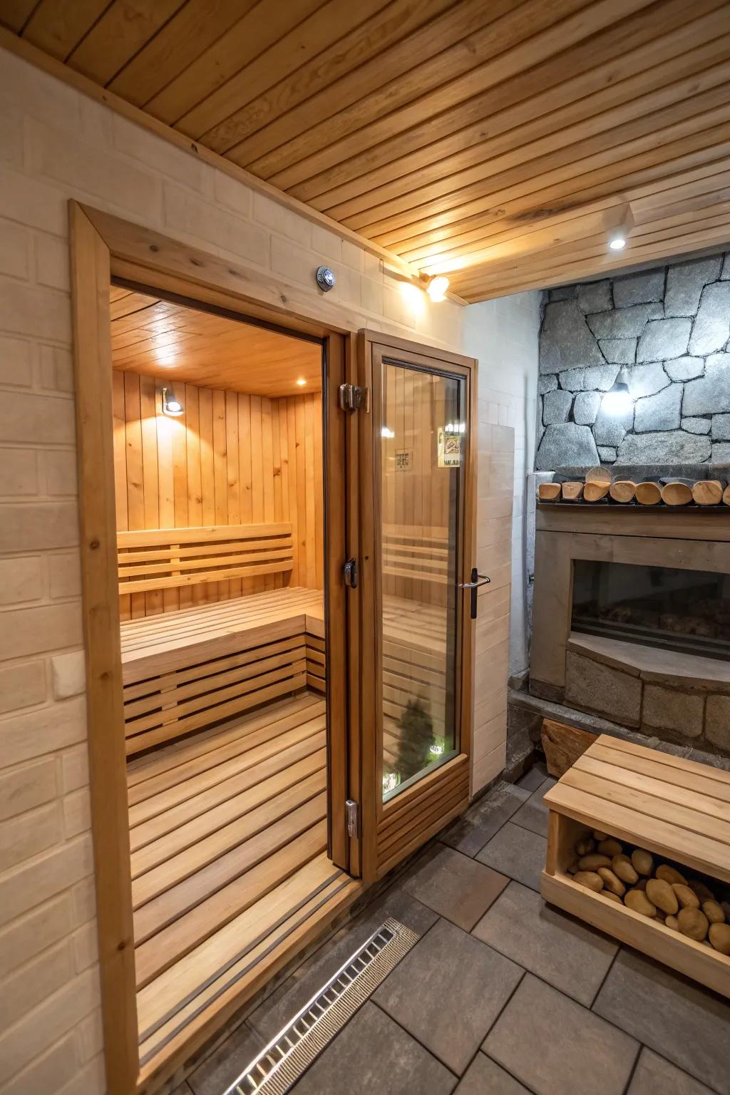 Unique layouts give this sauna a distinctive character.