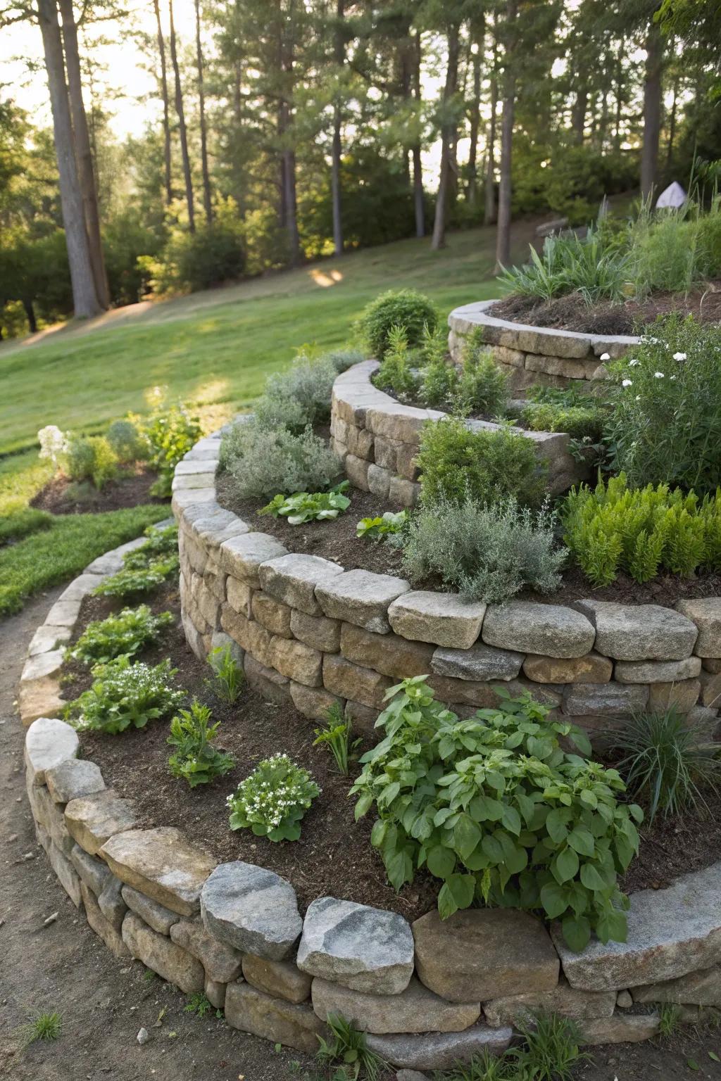 Design a space-efficient coil spice garden.