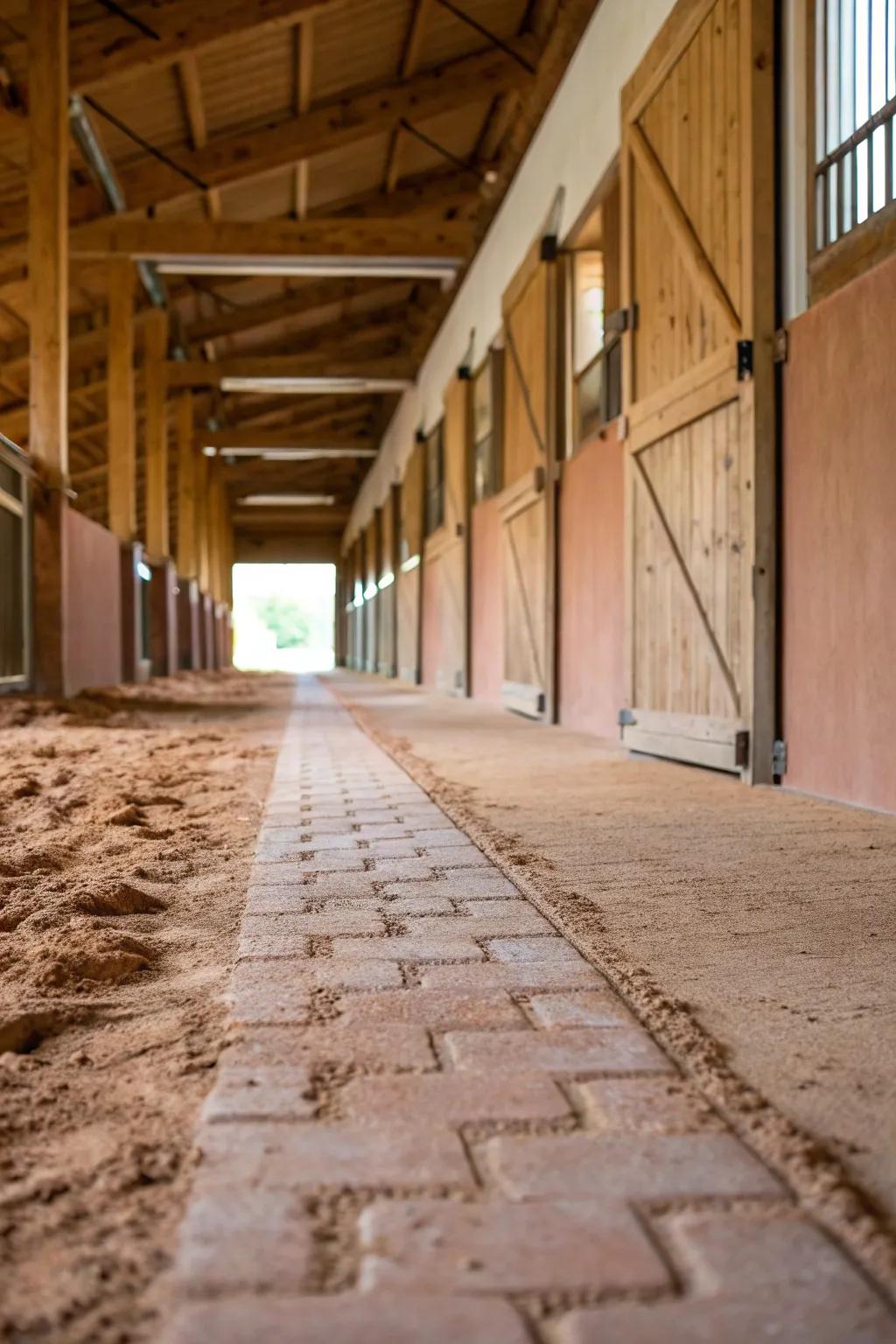Clay ground cover provides a natural, absorbent option for maintaining a healthy equine facility setting.