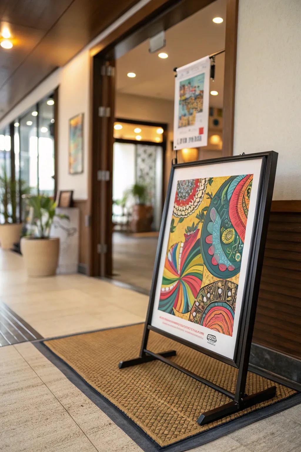 Bright borders enhance the visual impact of posters.