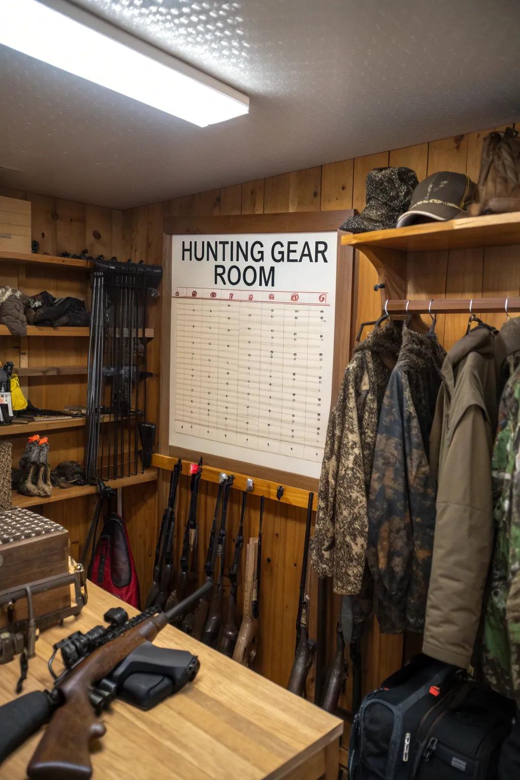 An inventory list helps keep track of all your gear.