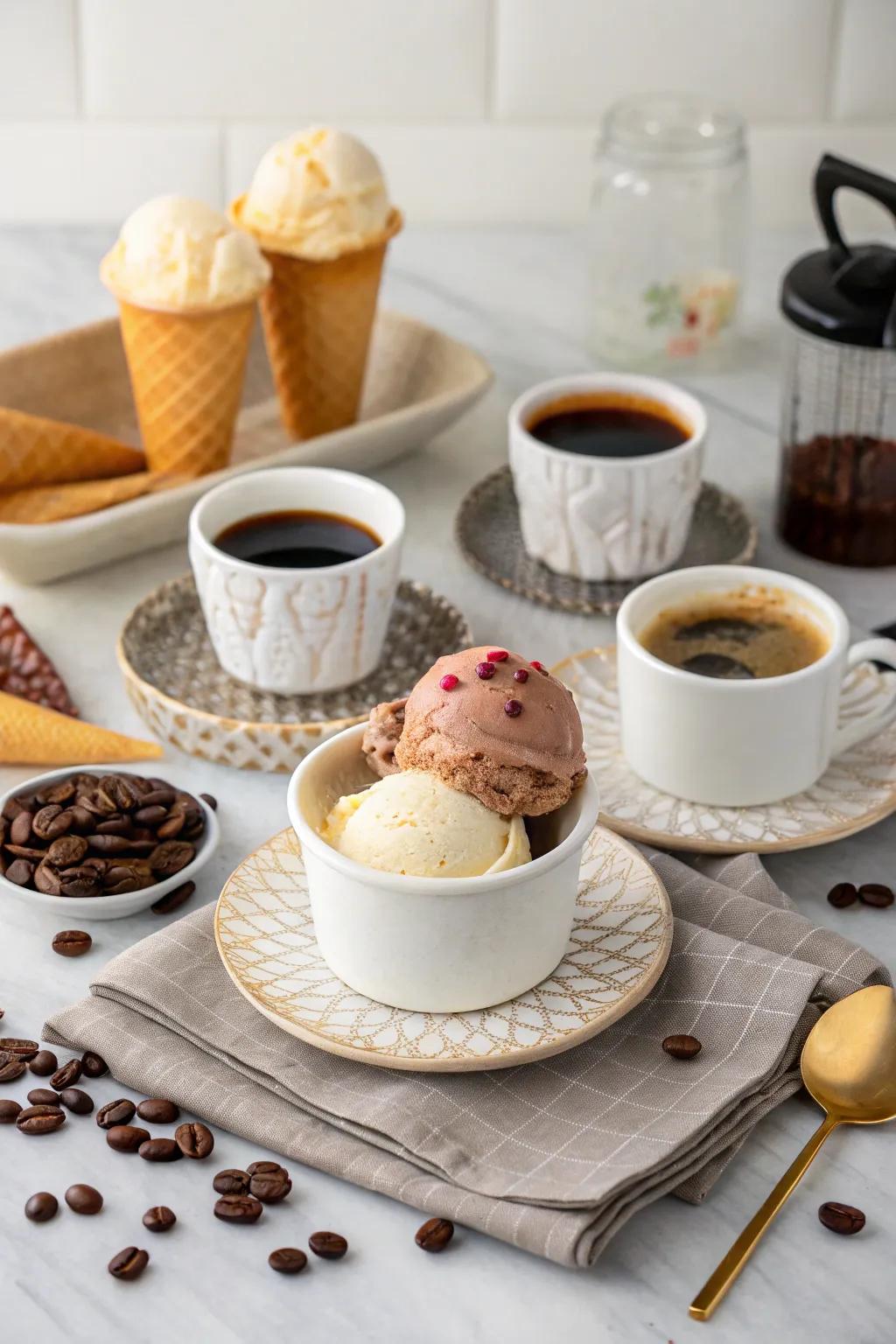 An ice cream and coffee blend display that delivers a sophisticated flavor adventure.