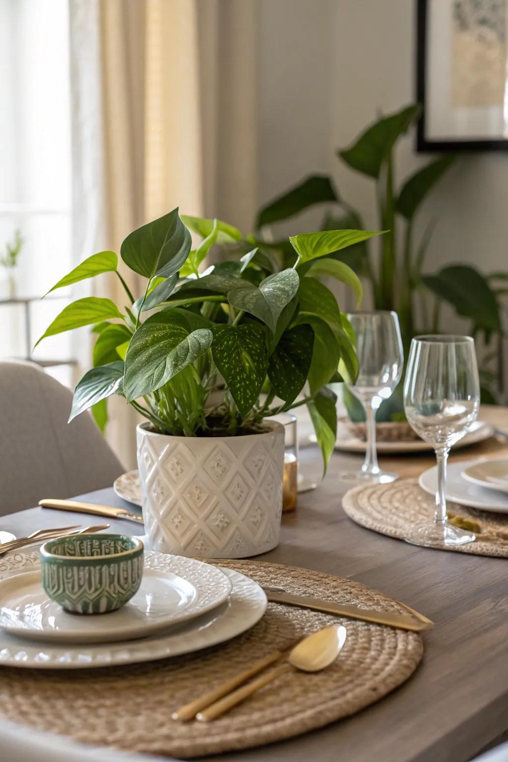 Elevate your table settings with radiant creeper centerpieces.