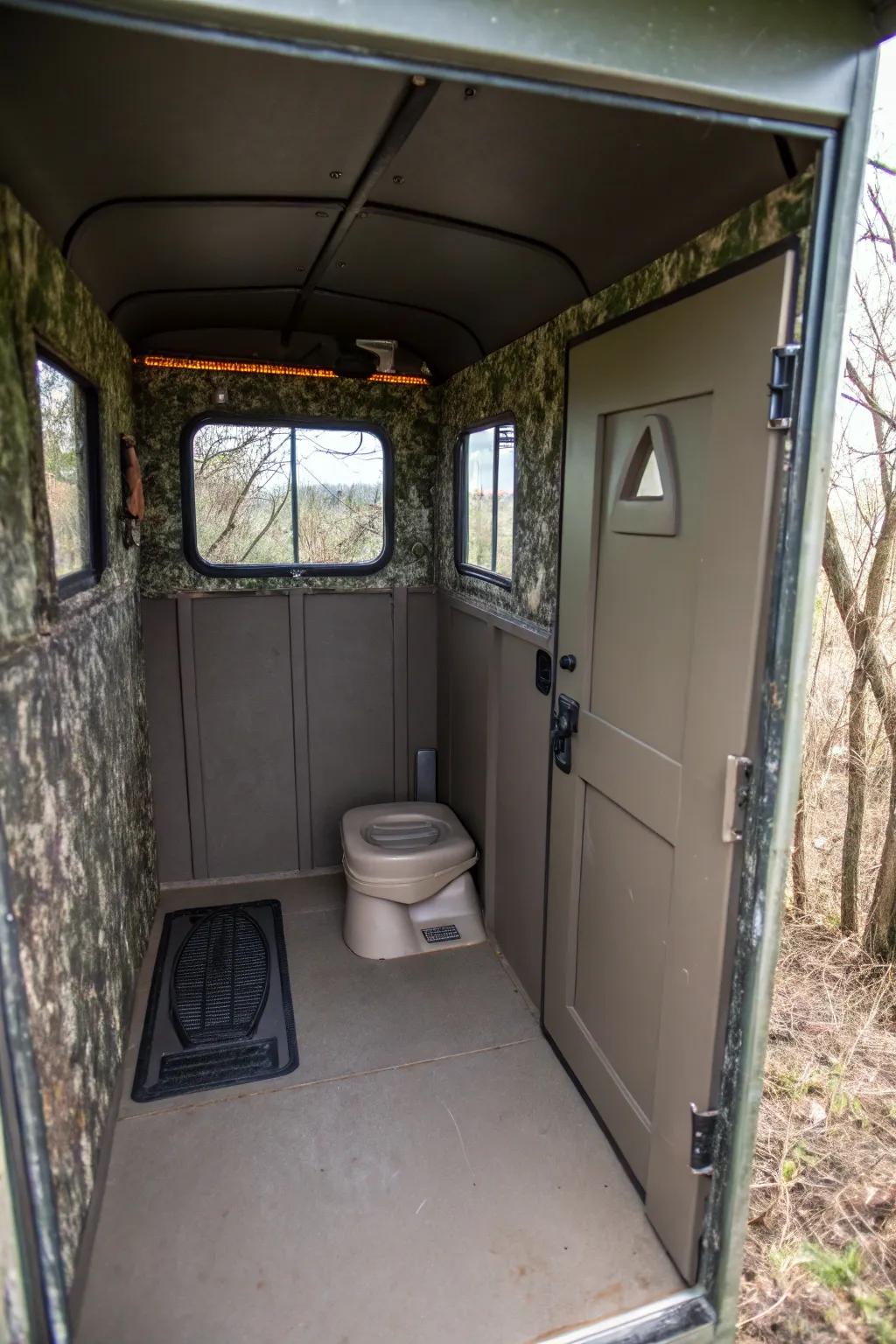 Streamlined restroom options enhance comfort for longer durations.