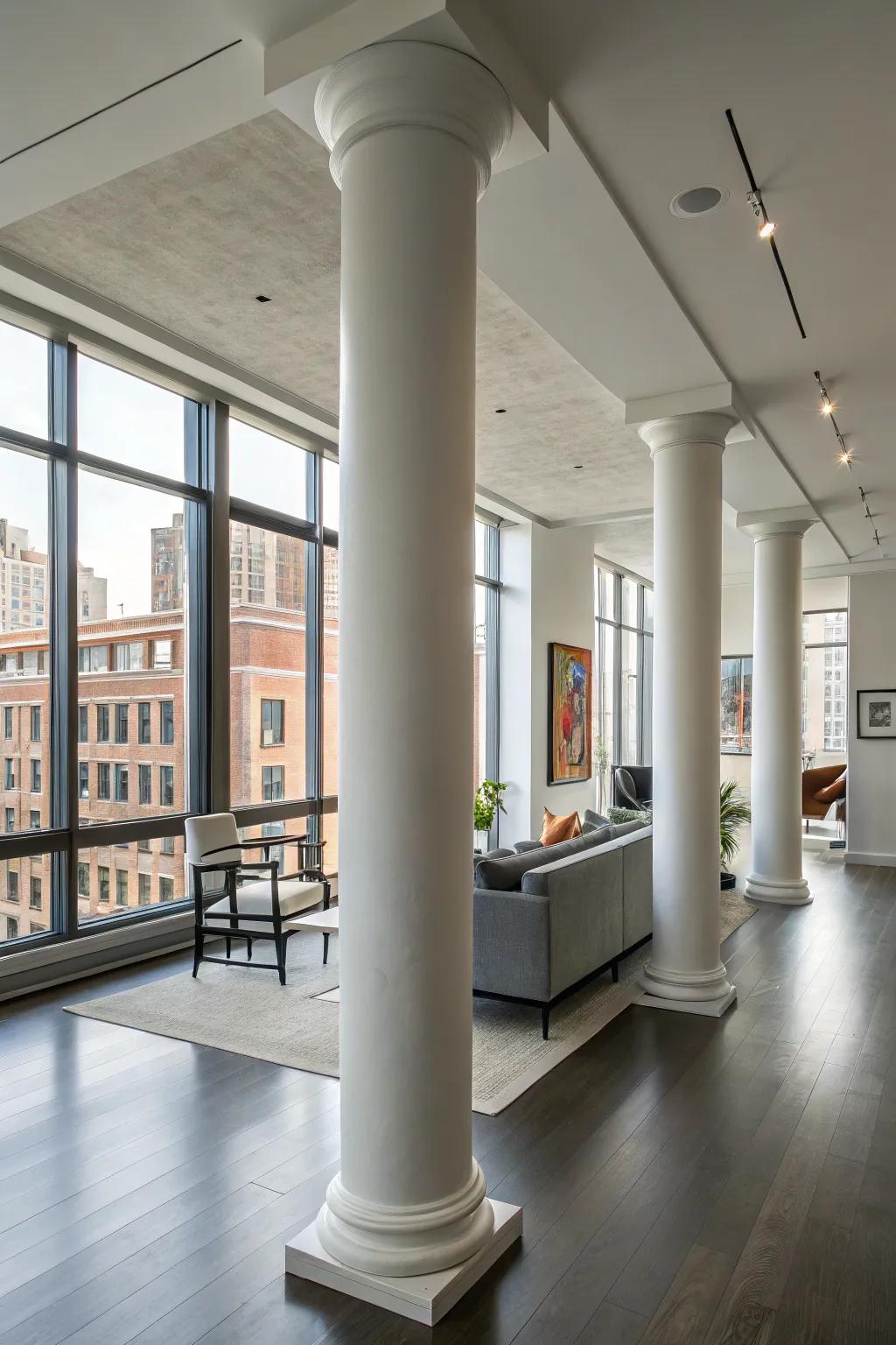 Basic columns offer subtle beauty.