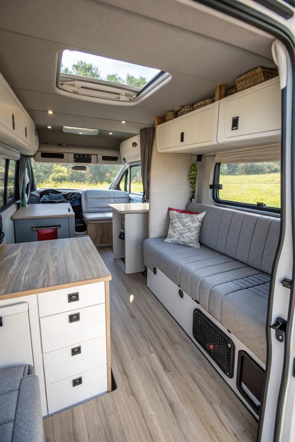 Furniture that does more by adding style and utility in the camper.