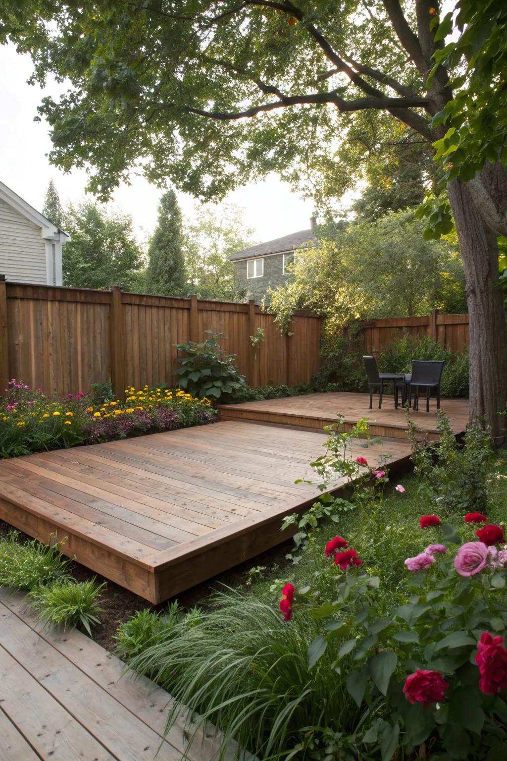 A buoyant deck contributes flexibility and style.