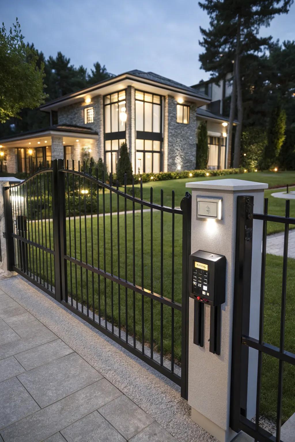 An automatic iron entrance featuring modern ease of use and safety.