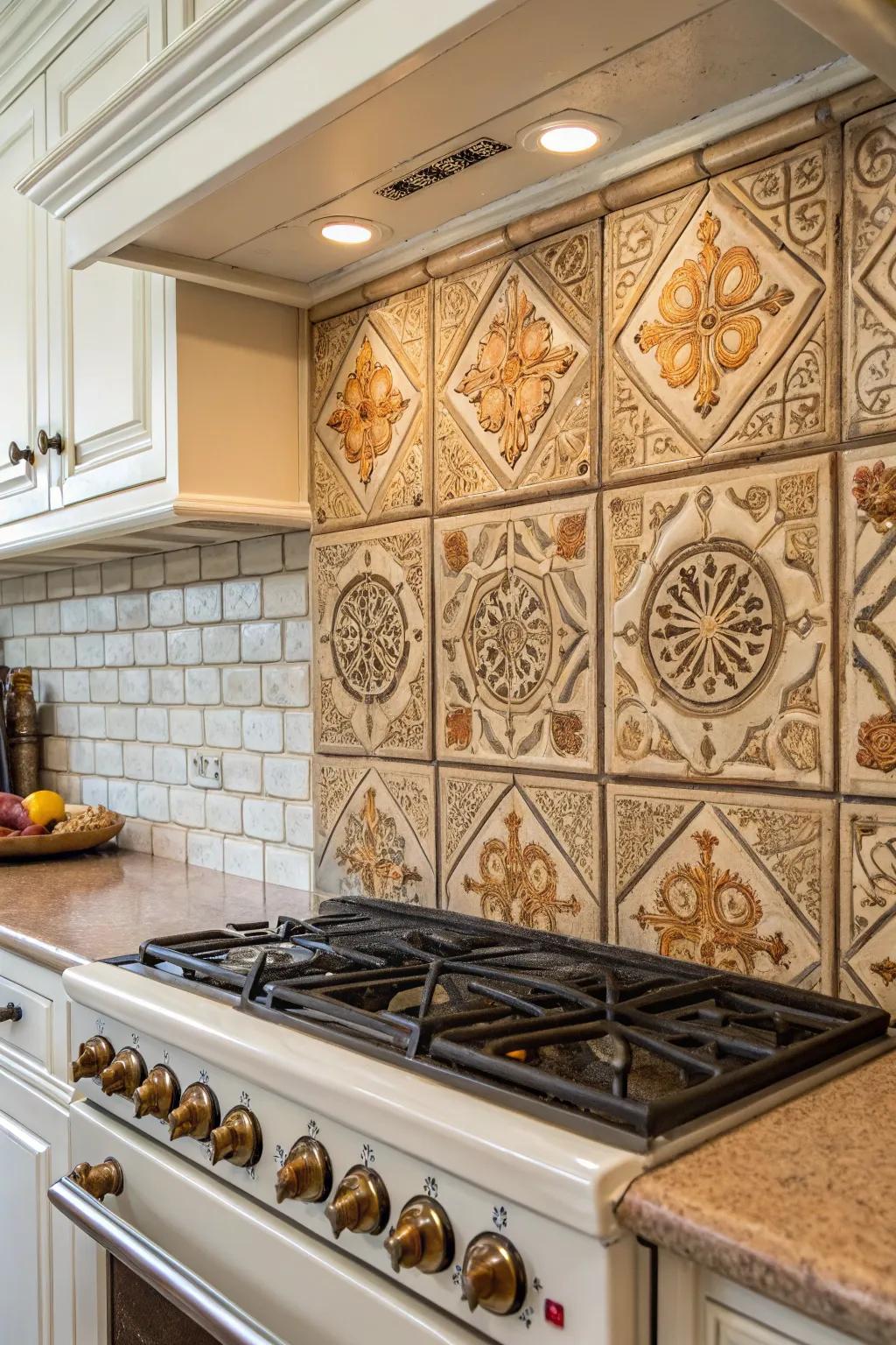 Antique tiles infuse your kitchen with a sensation of history.