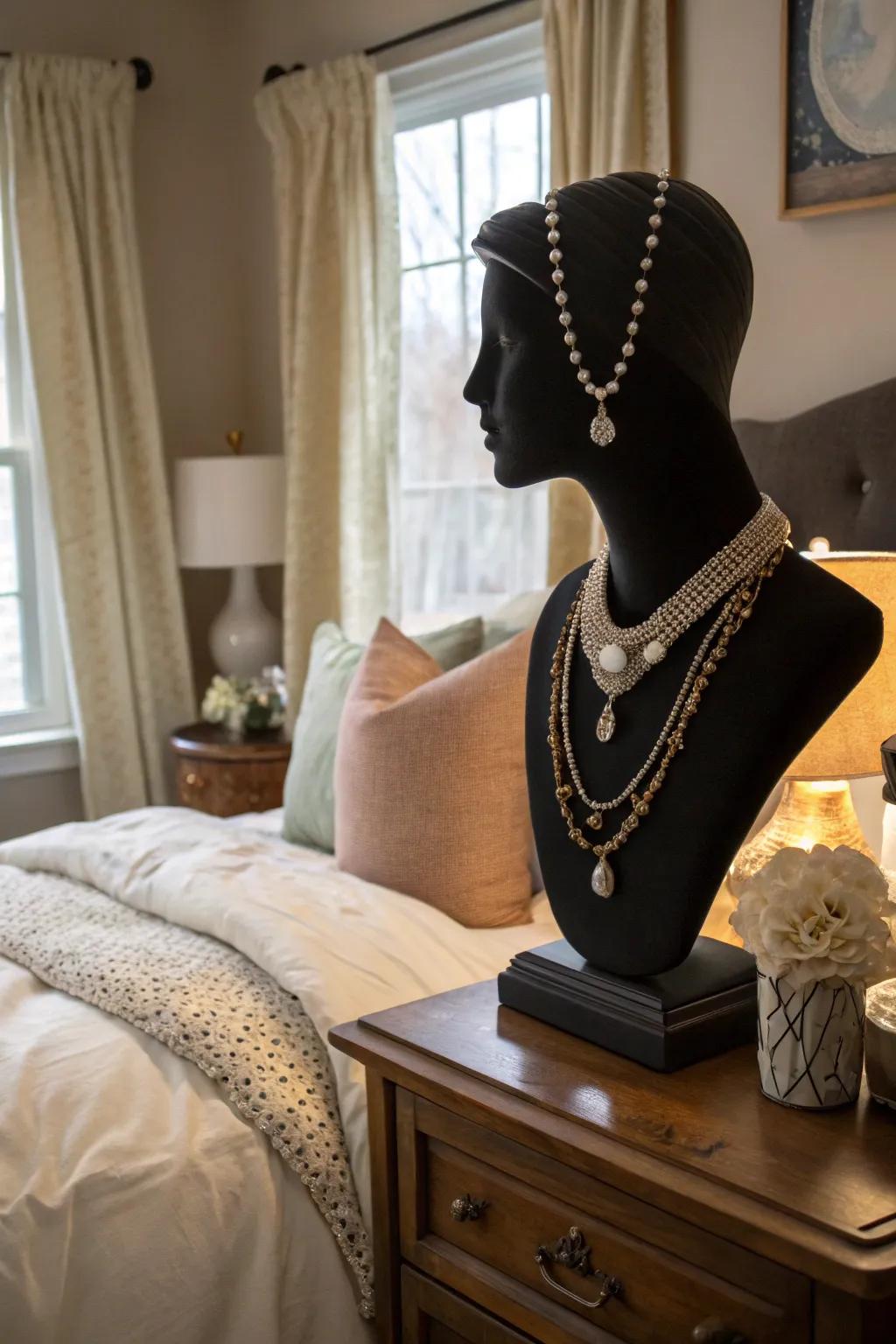 An effigy torso for lifelike jewelry array