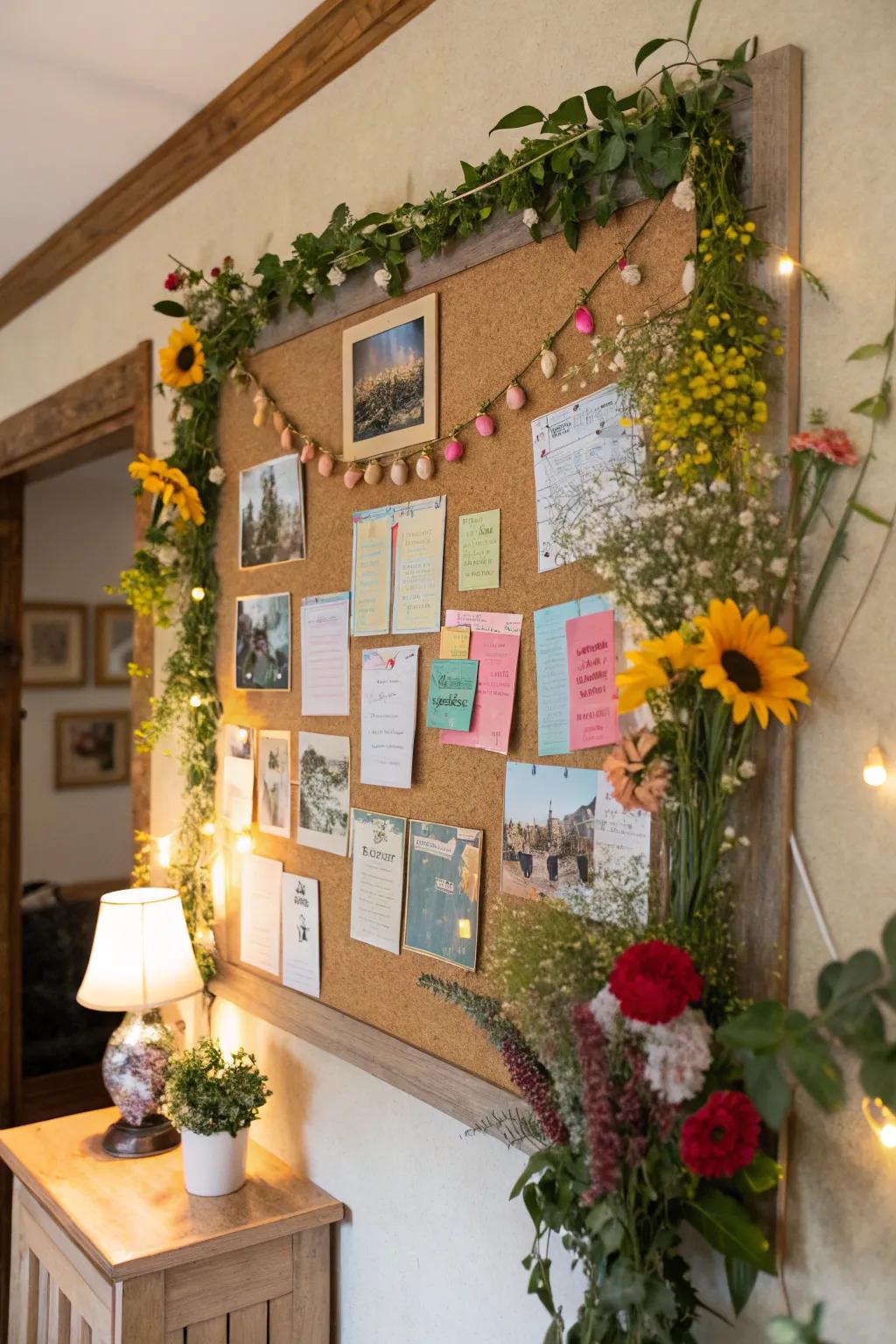 An untamed bloom-themed bulletin board to brighten up any space.