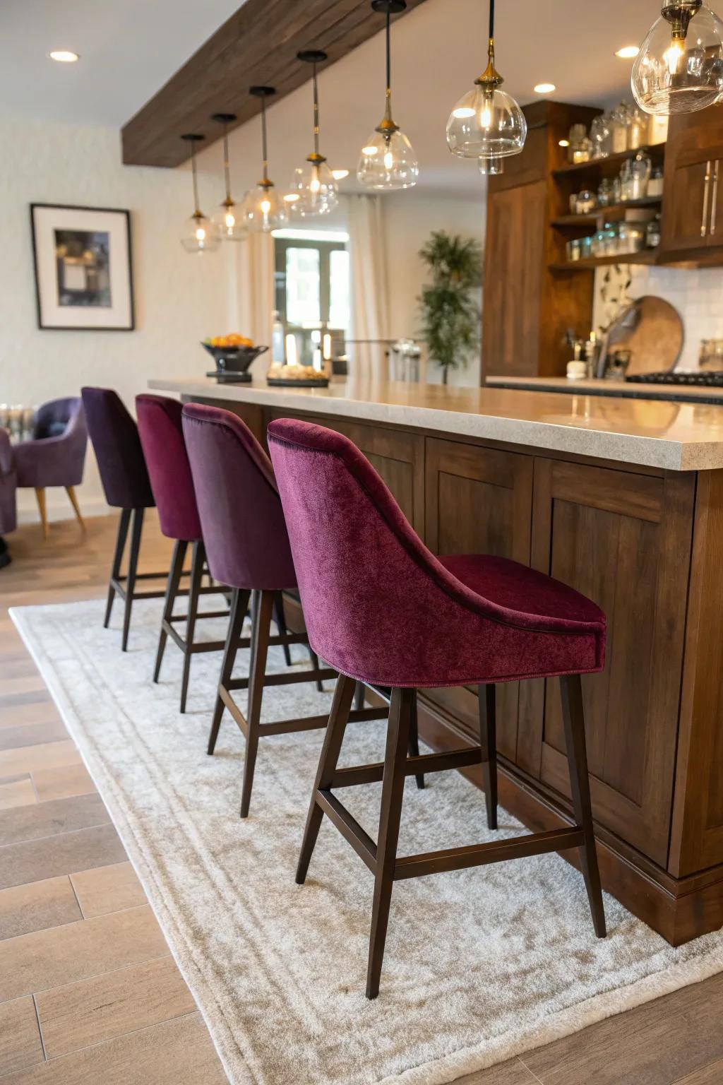 Textures make your kitchen bar warm and inviting.