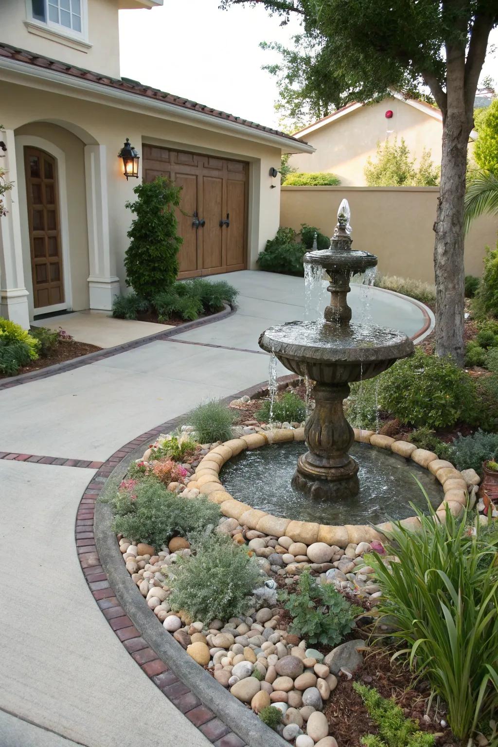 Water elements add elegance and tranquility.