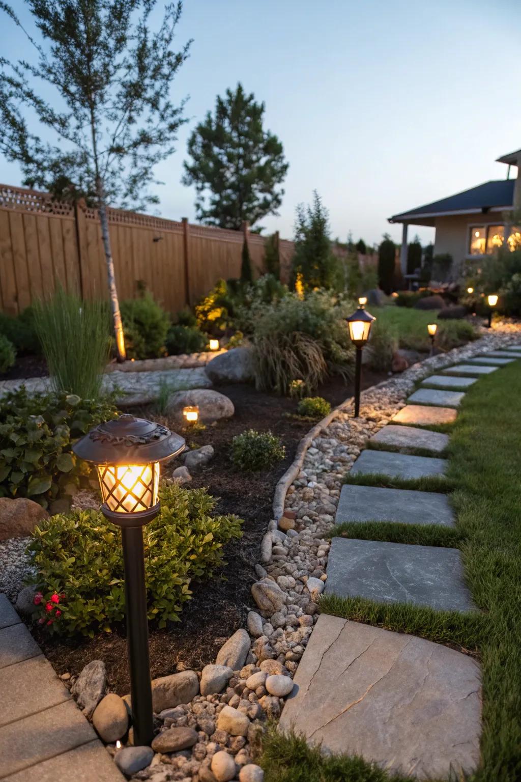 Sun-driven lights provide sustainable and enchanting nighttime illumination.