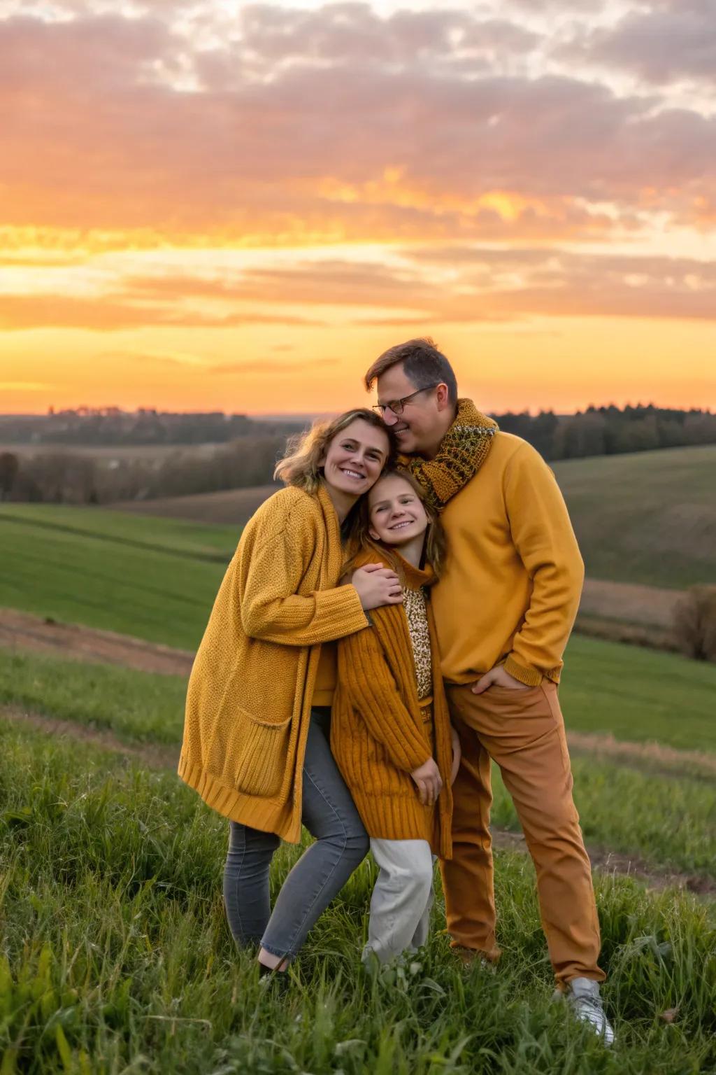 Warm hues during the golden hour create magical radiance.