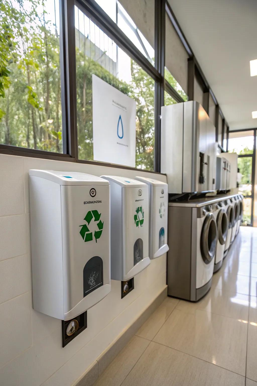Eco-conscious dispensers offer a sustainable and stylish solution.