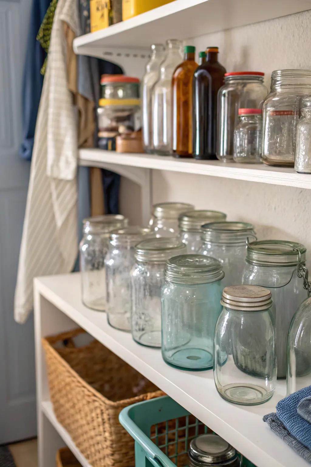 Different container sizes make a fun and interesting display.