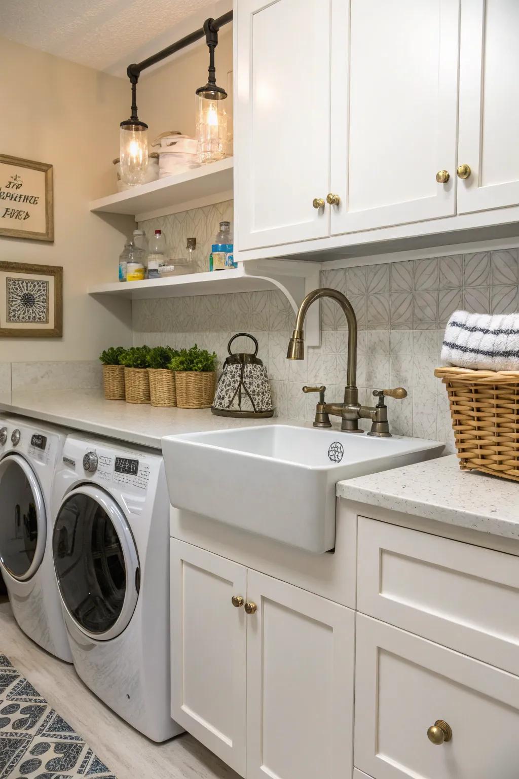 Custom accessories personalize your basin area.