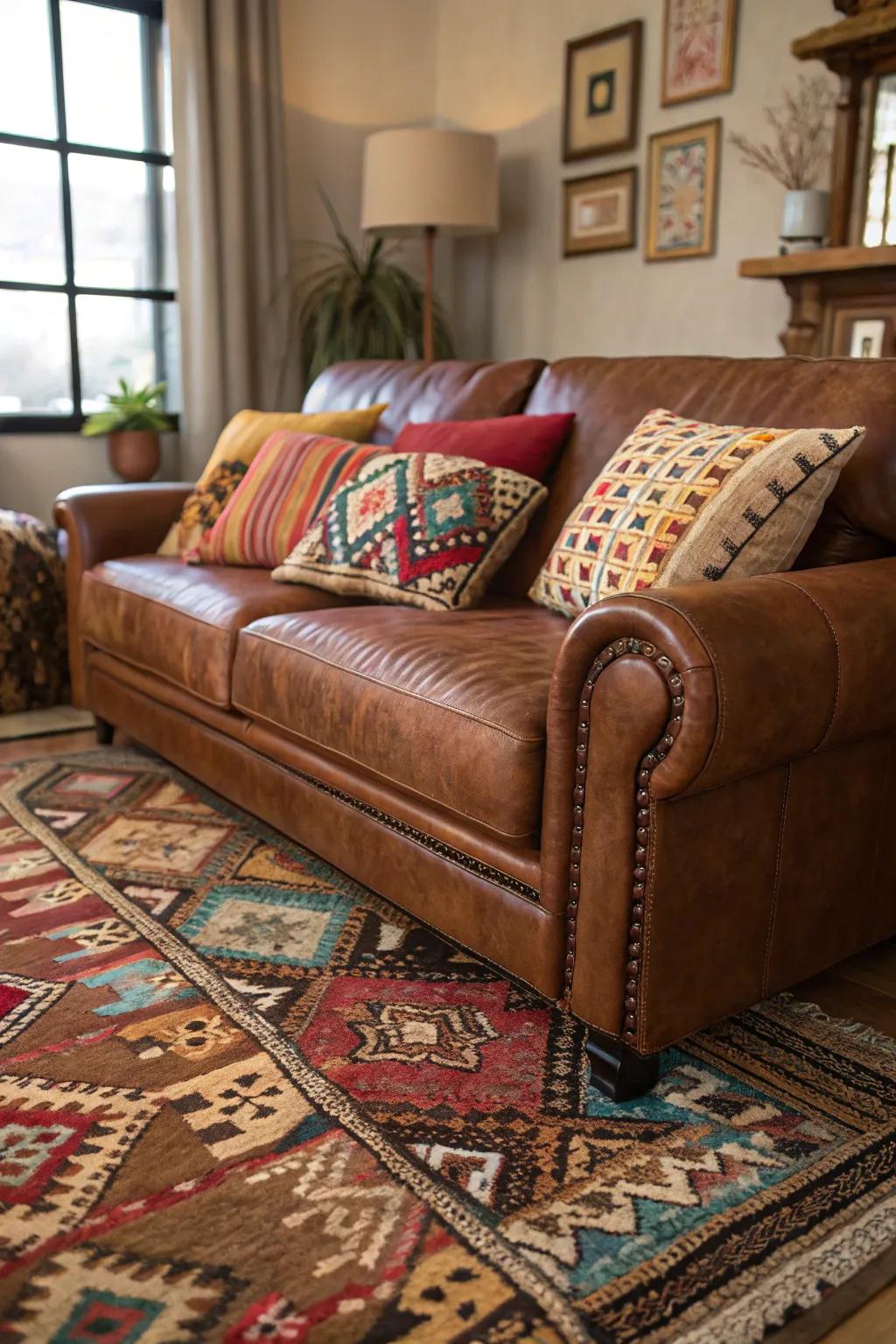Patterns add dynamic energy to the lounge room.
