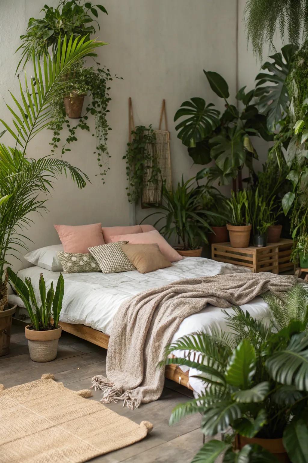 House plants add freshness and vibrancy.