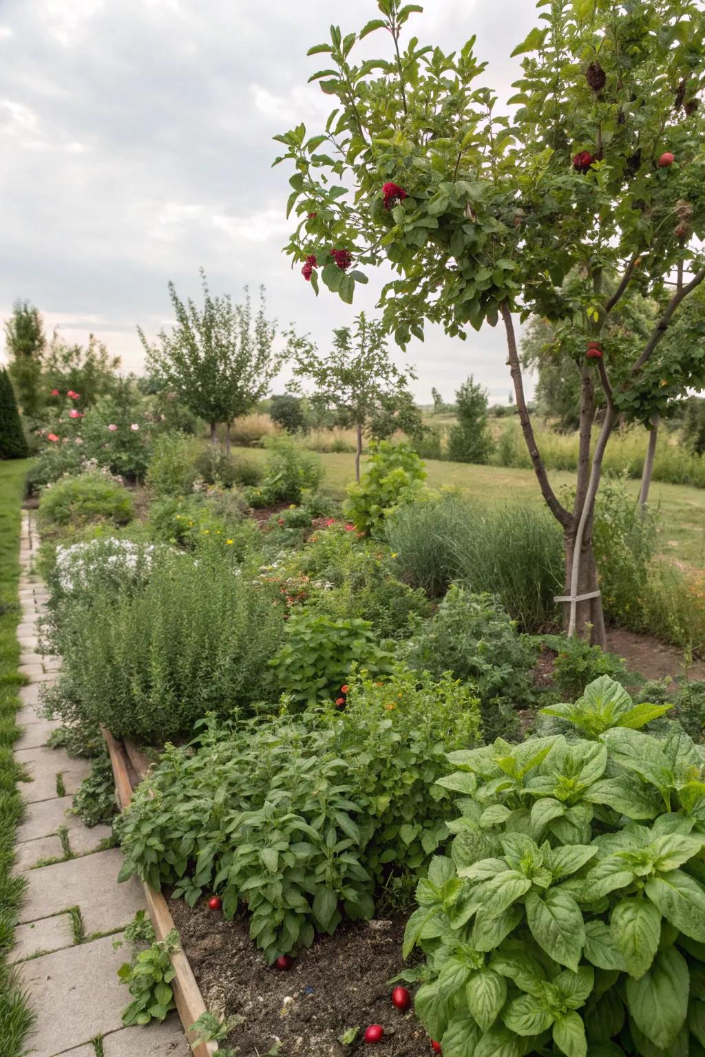 Edible plants can add useful and beautiful features.