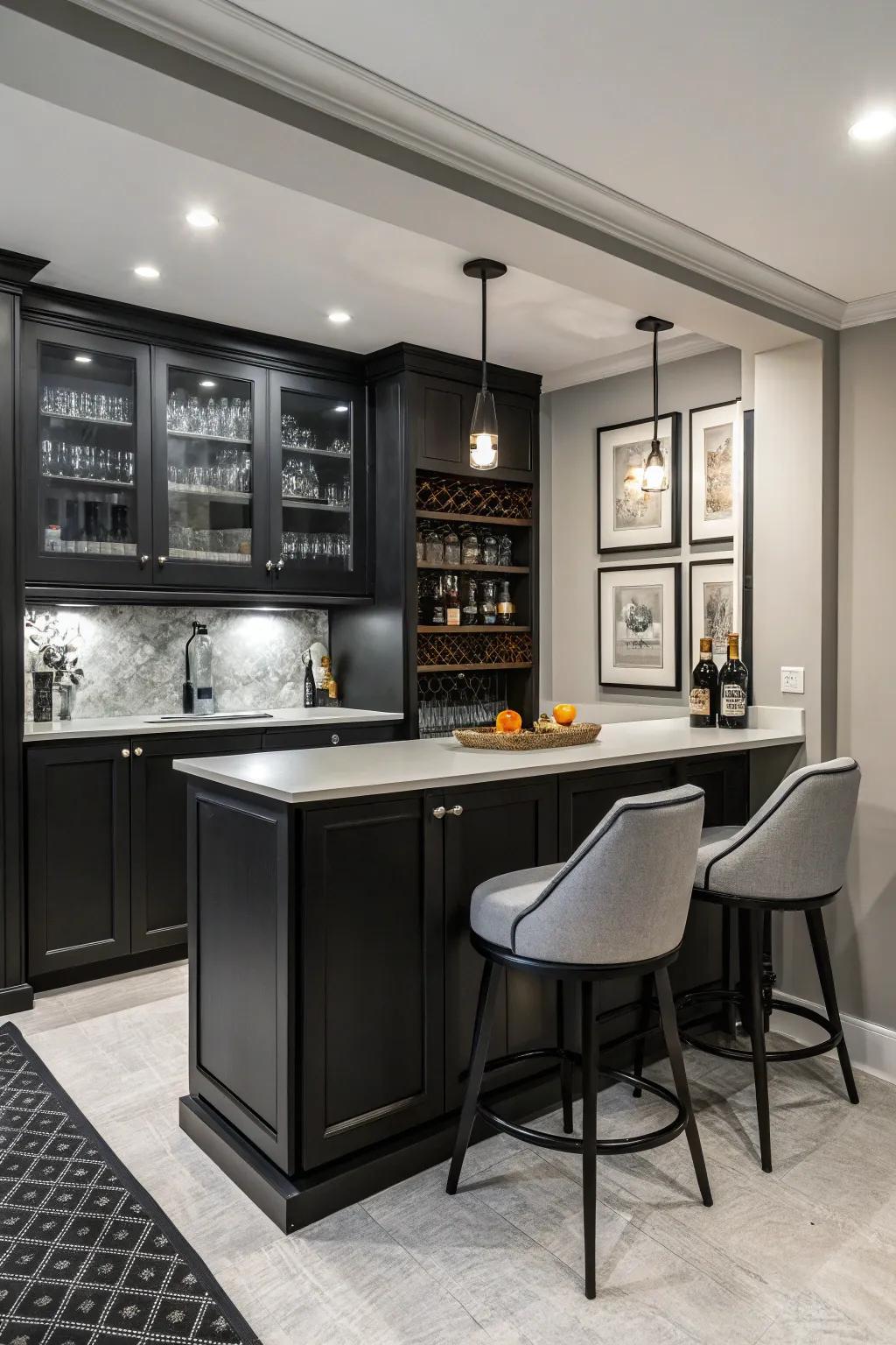 Capture simple elegance with a minimalist modern bar.