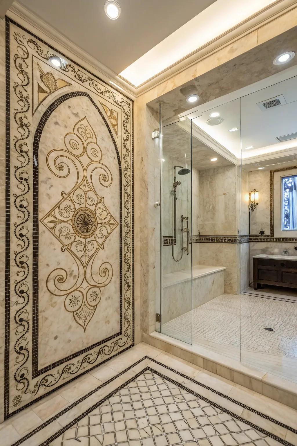 Mosaic tiles add texture and detail to your shower.