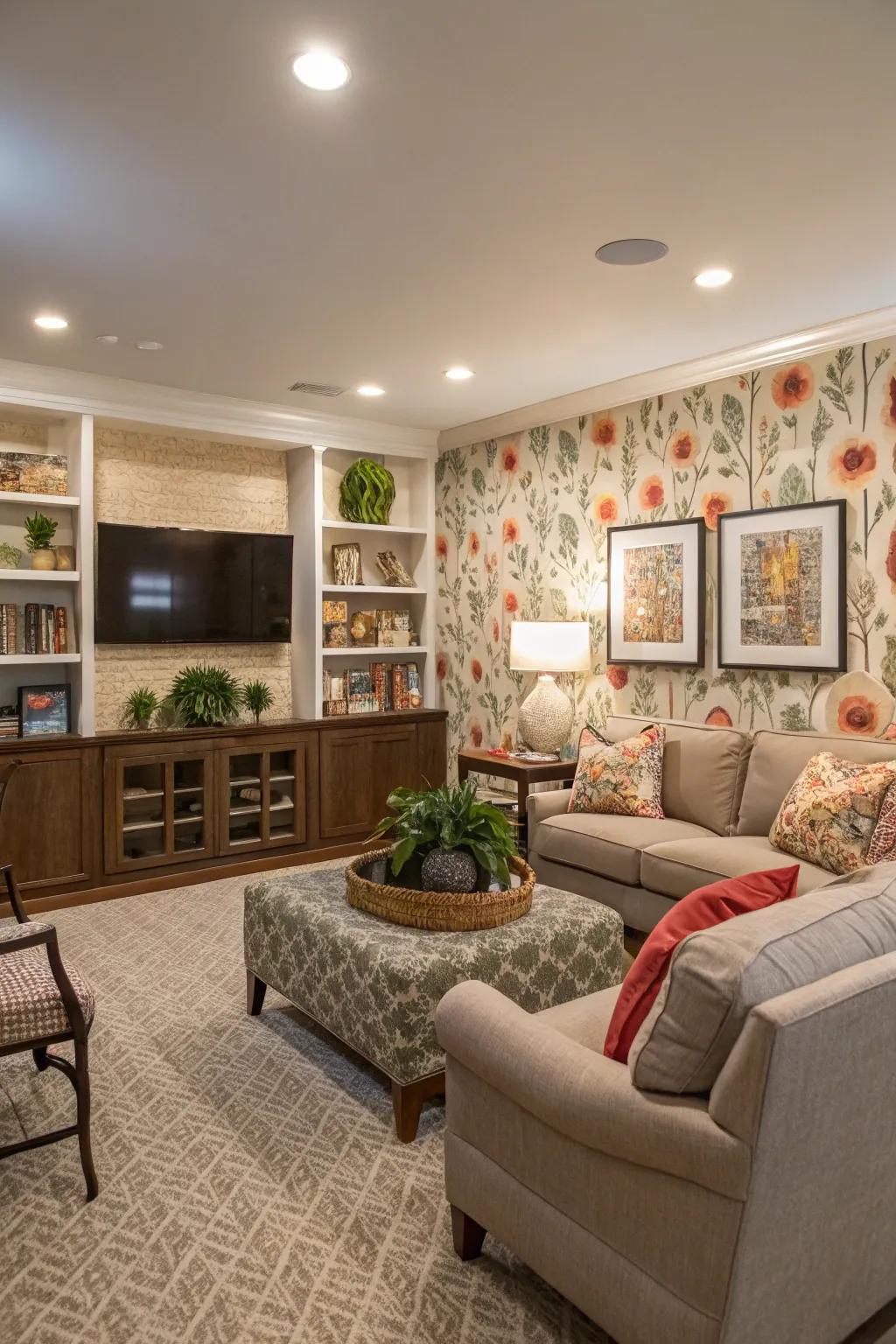 Interactive wallpaper brings surprise and delight to a family space.