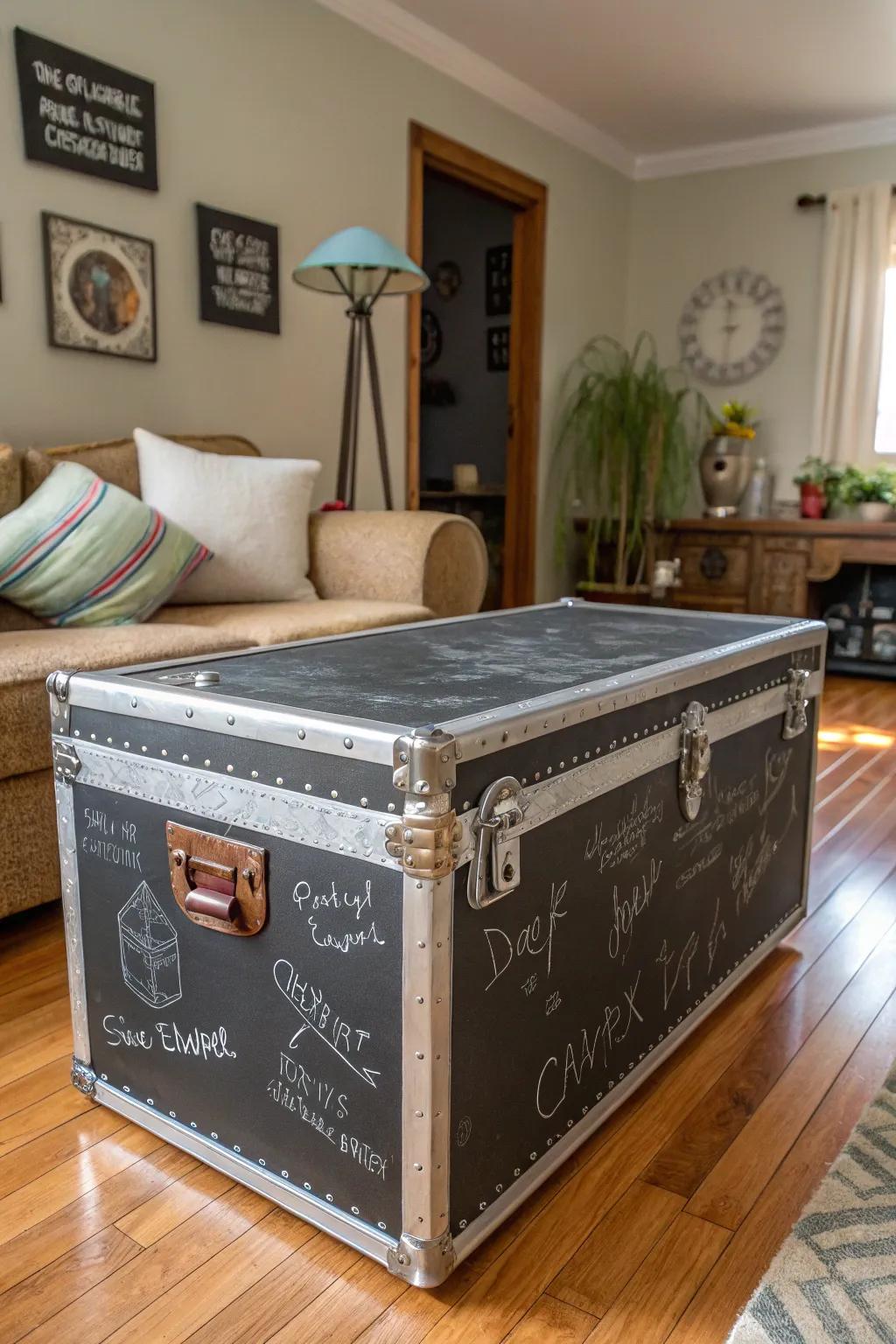 Drawing board coating turns your trunk into a message board.