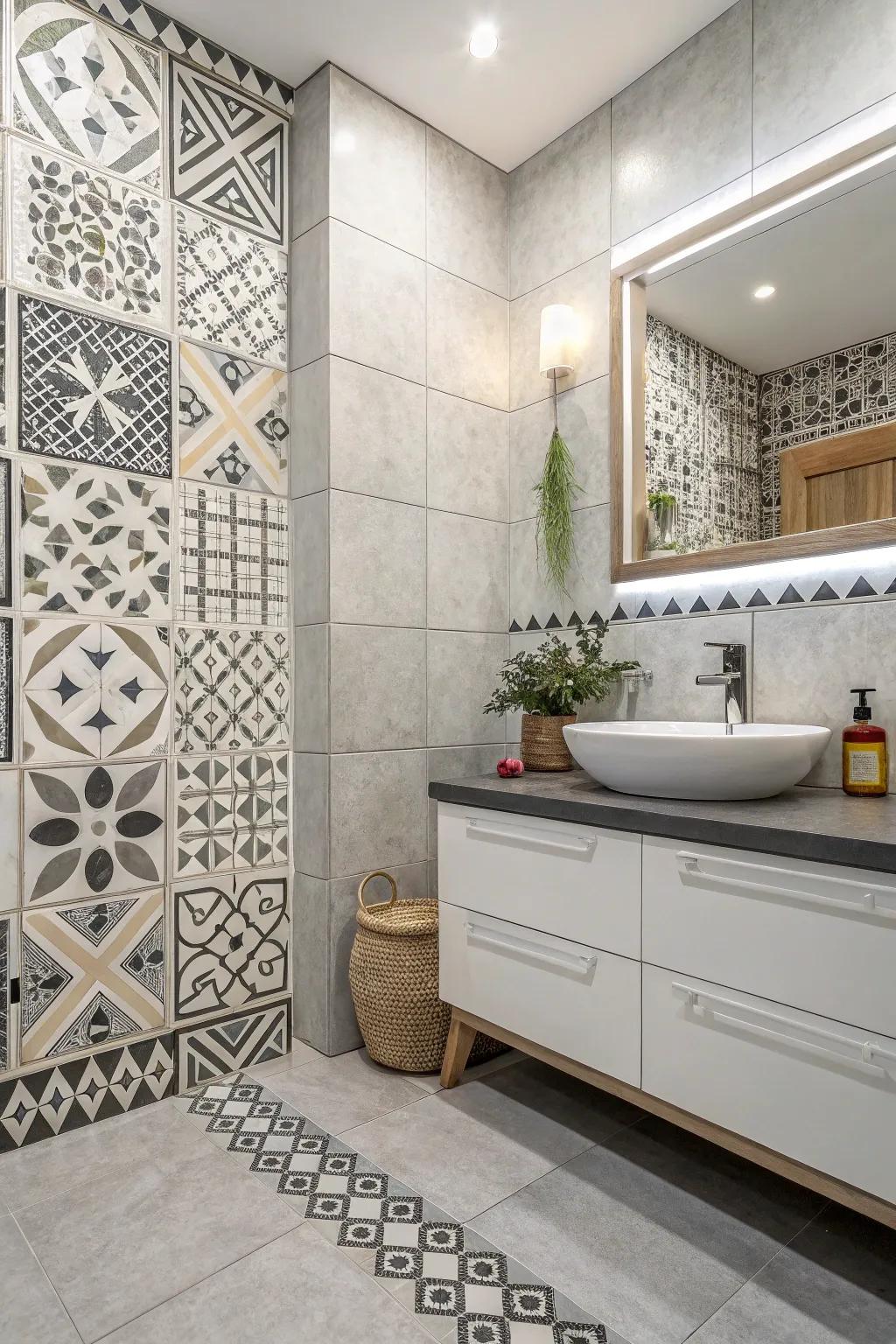 Design shapes add a modern and artistic charm to the design.