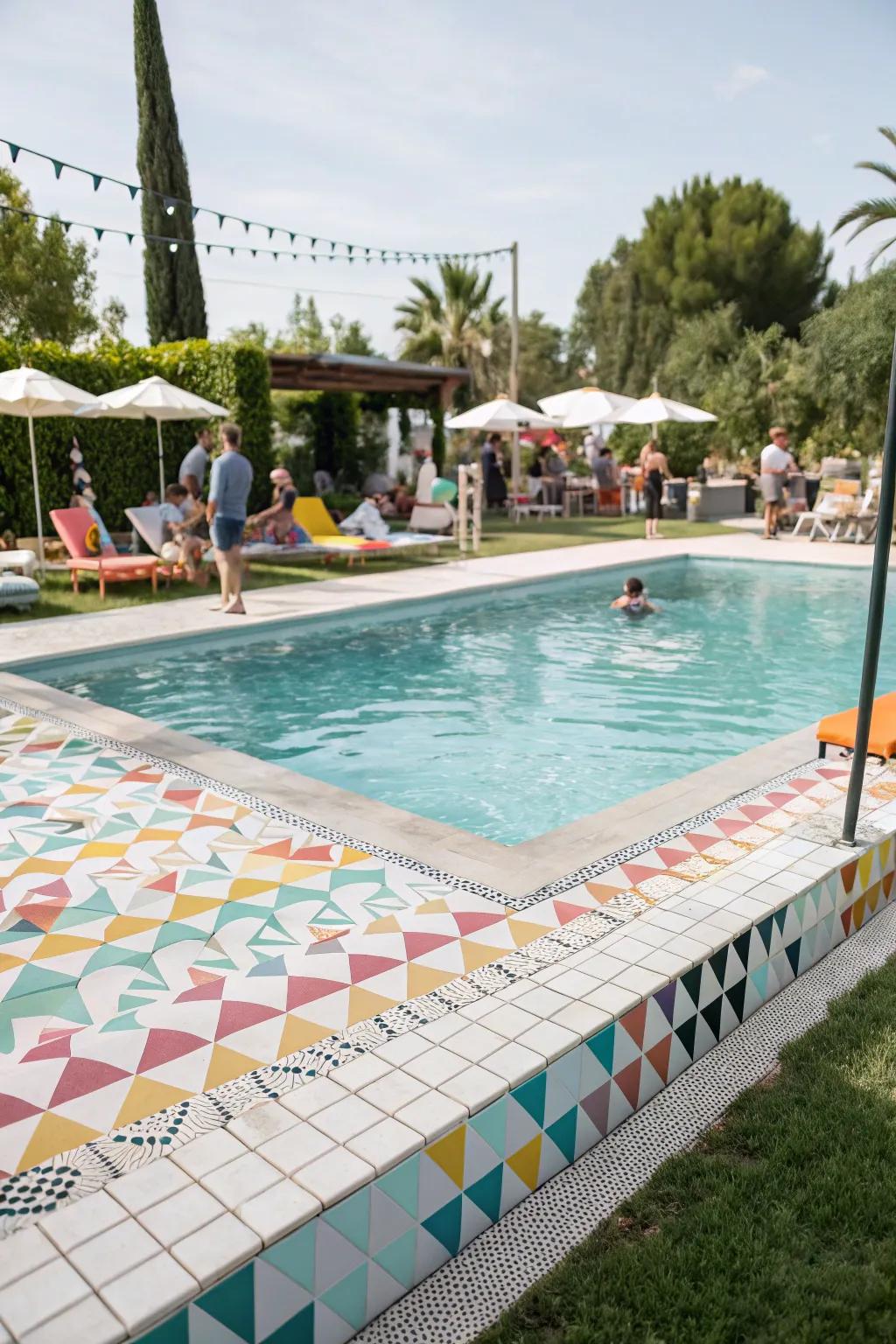 Lively arrangements introduce a lively and vibrant touch to pool layouts.