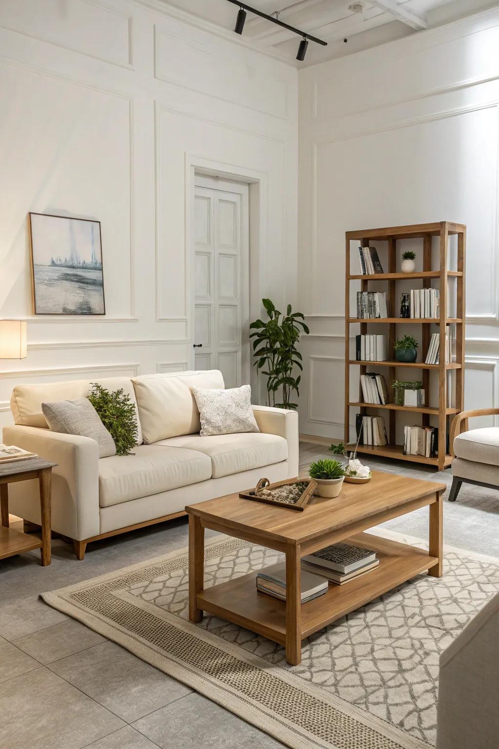 Simple forms in furniture create a calm atmosphere.