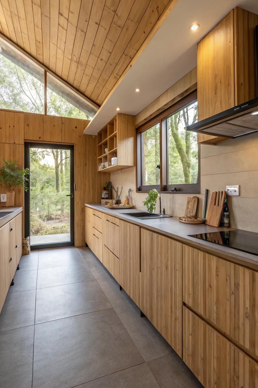 Foster a sustainable kitchen using environmentally sound materials.