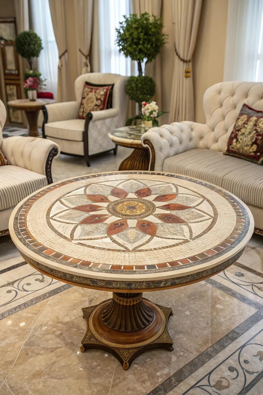 Ageless mosaic patterns exude grace and elevated aesthetic value.