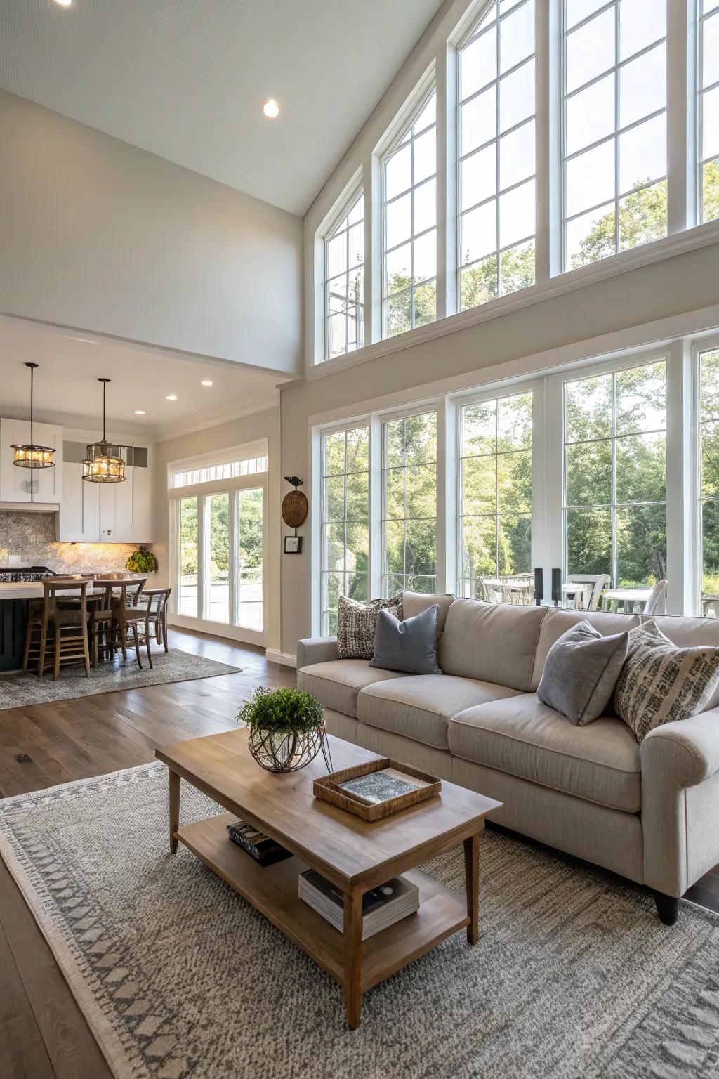 An open concept enhances flow and interaction.