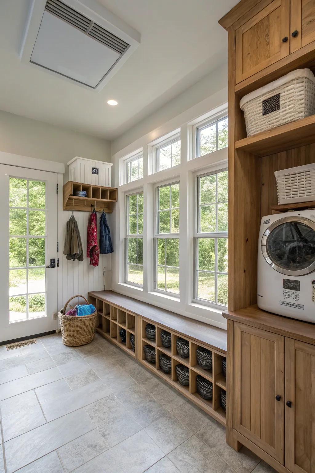 Keep your mud room fresh and airy with proper ventilation.