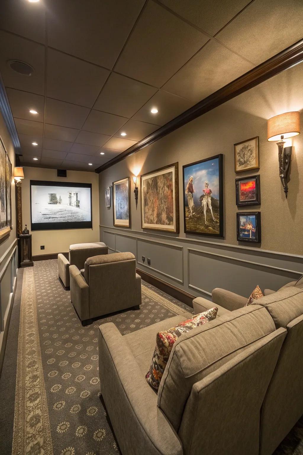 Art adds character without cluttering your cinema.