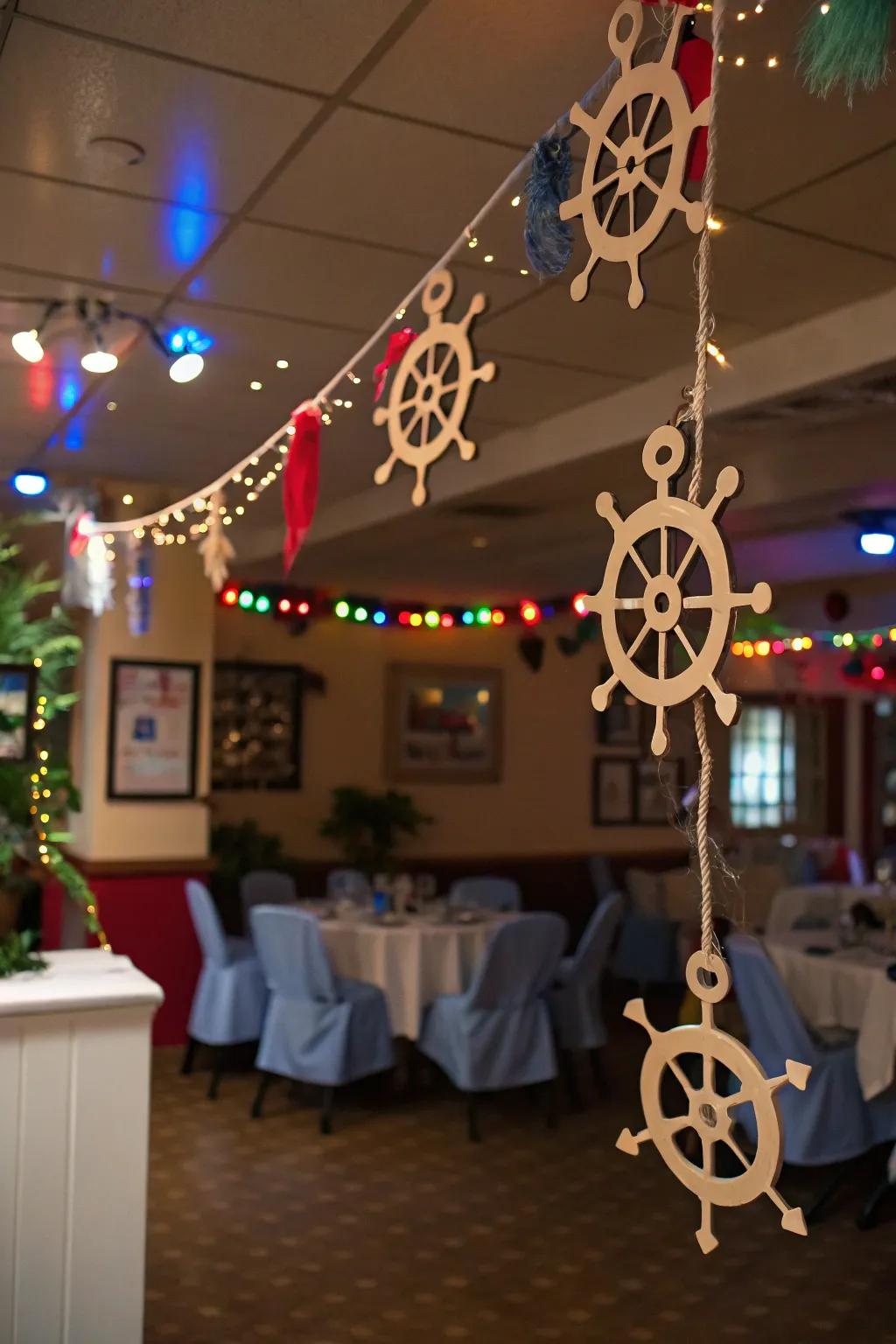 A nautical bunting adds a playful touch to your decor.