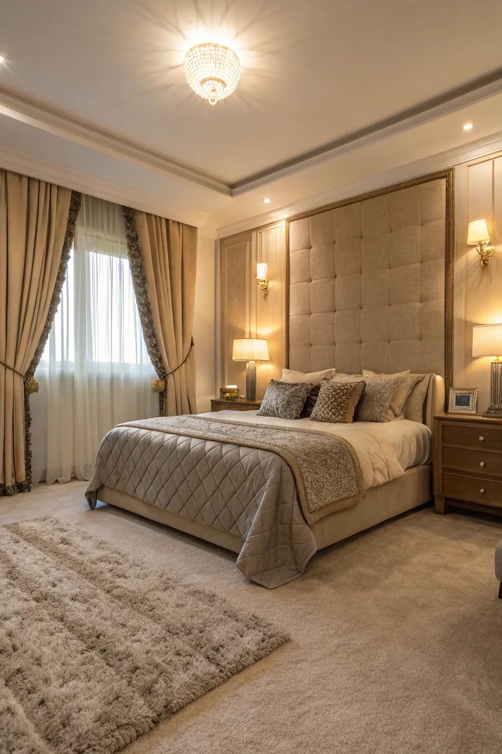 Plush carpets bring a luxurious touch.