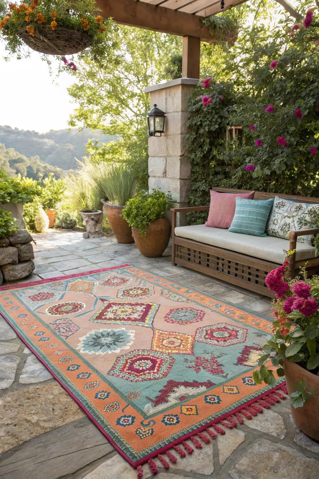 An exterior weave introducing texture and delineating the space.
