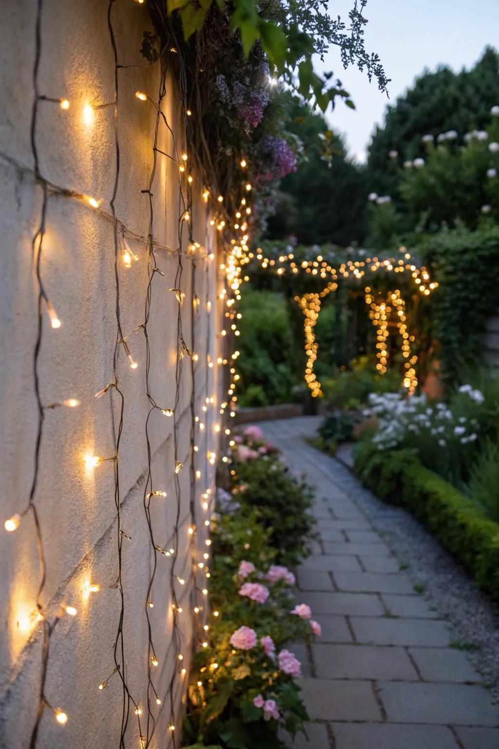String lights weave a magical and enchanting atmosphere.