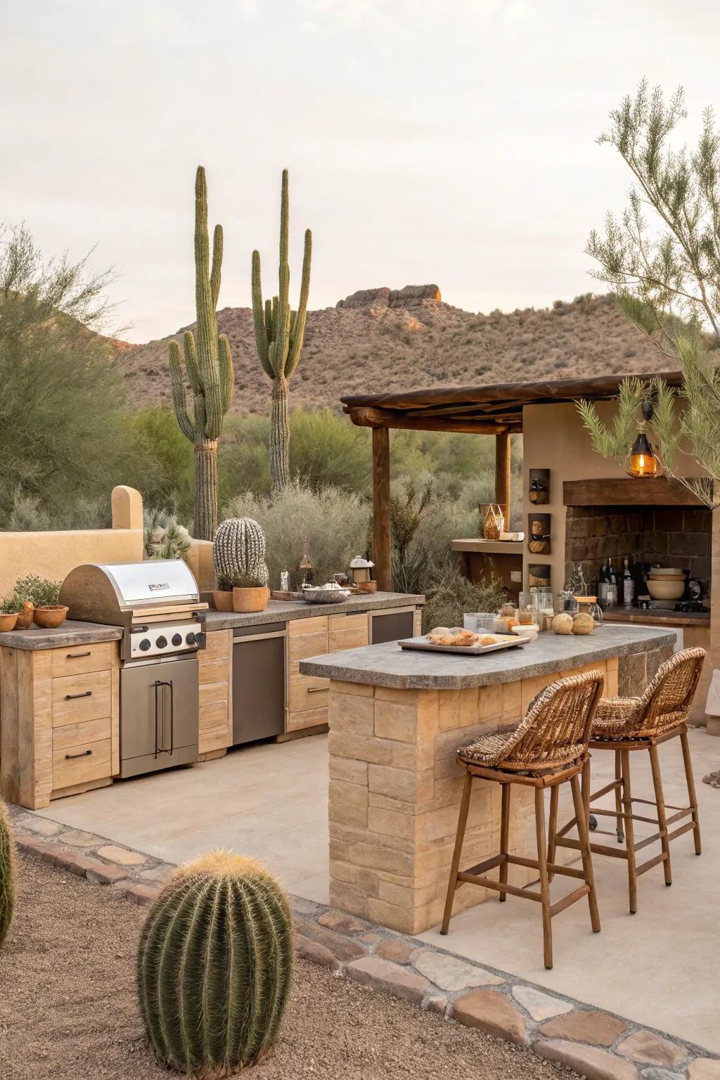 Natural hues assist your cooking area in blending with the innate landscape.