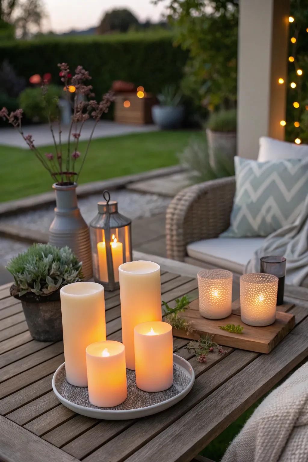 Produce a secure yet romantic glow using LED candles.