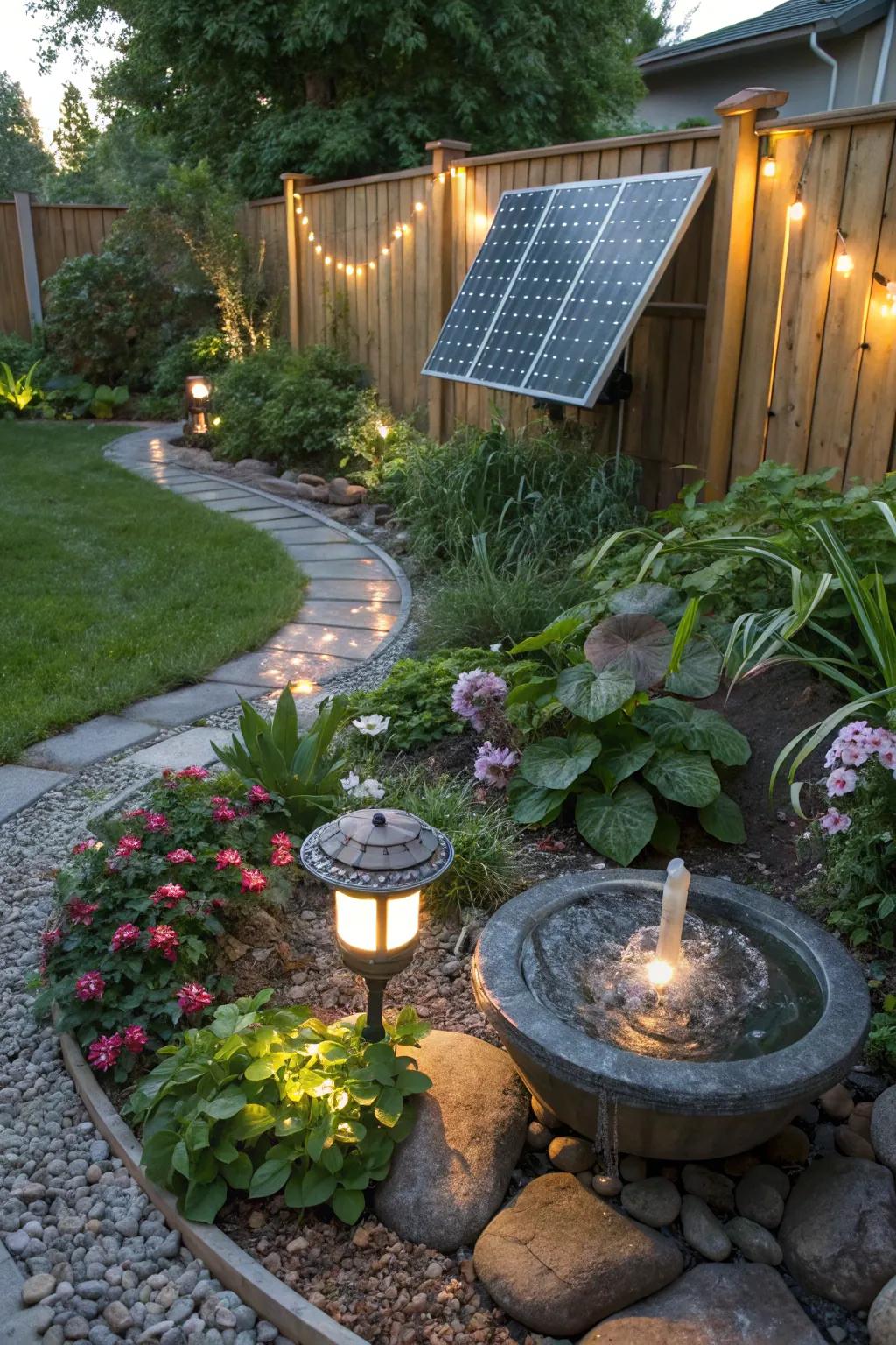 Sun-driven components add an eco-friendly touch to your outdoor sanctuary.