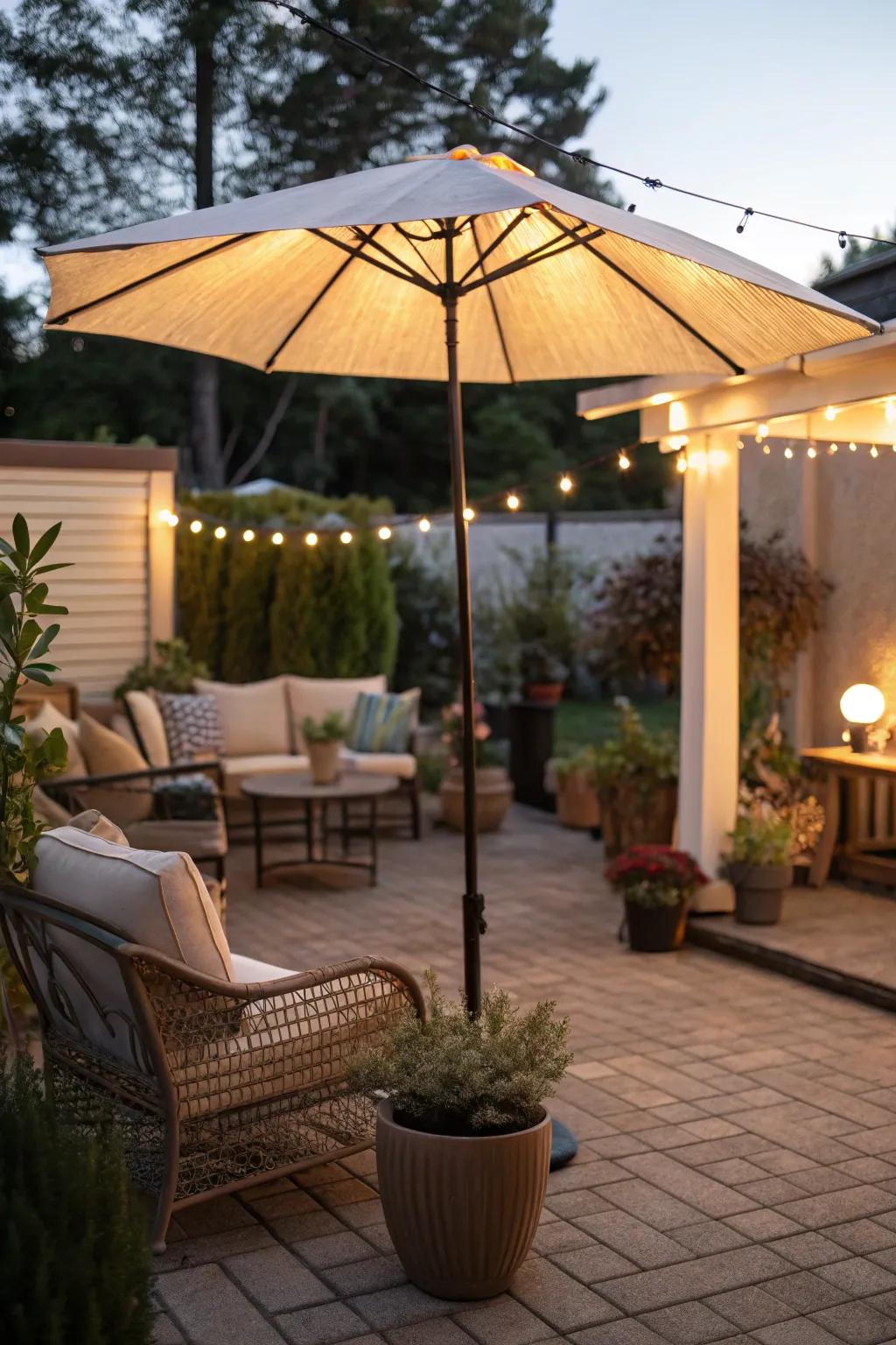 Illuminated patio parasols furnish a multifunctional resolution for shade and sparkle.