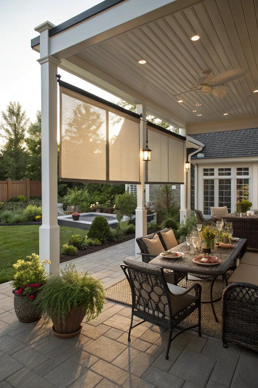 Appreciate flexible privacy through sliding partitions.