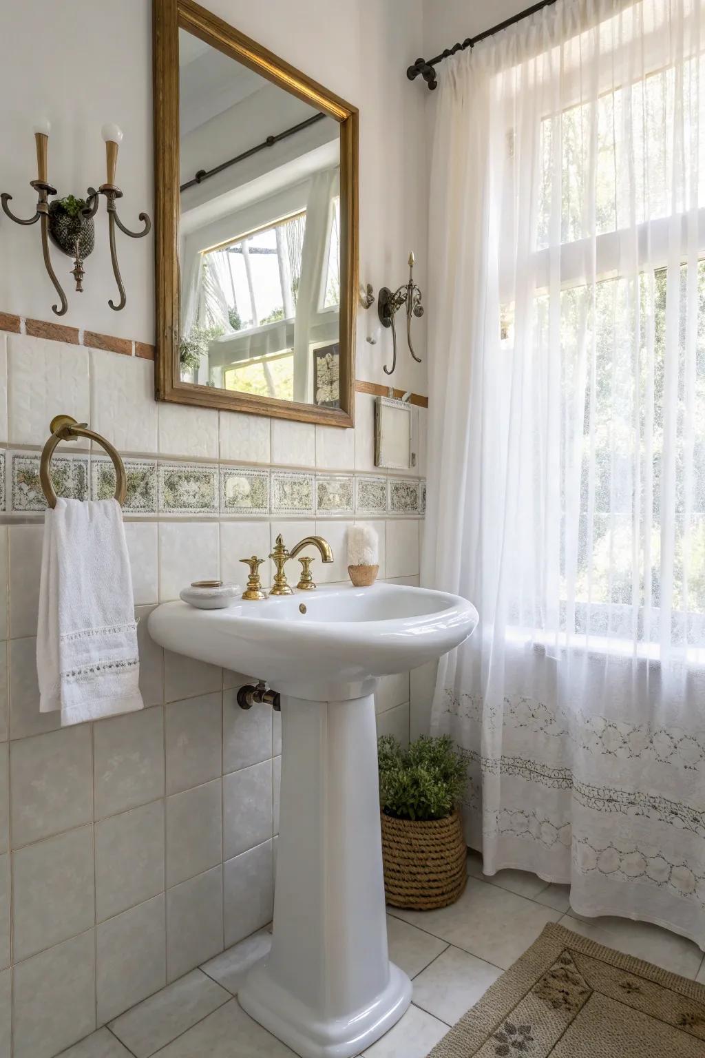 Wall hooks add functionality and style.