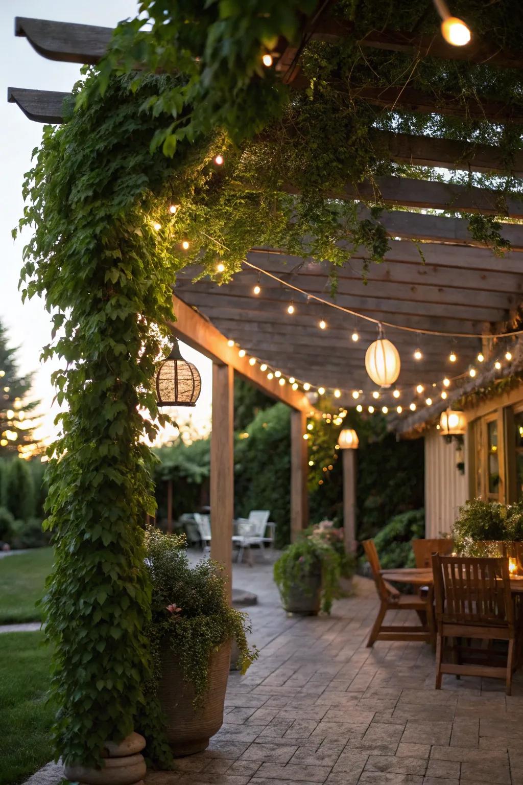 Combine lanterns and decorative strands to add depth and charm.