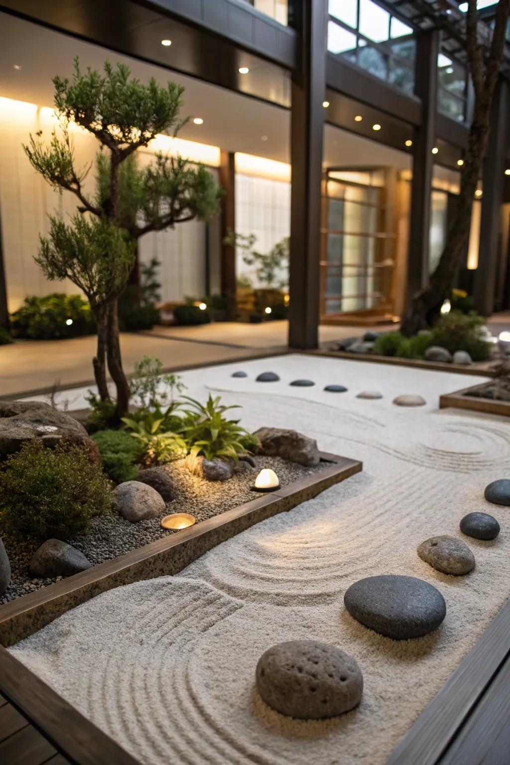 Introduce tranquility to your dwelling via a Zen garden.